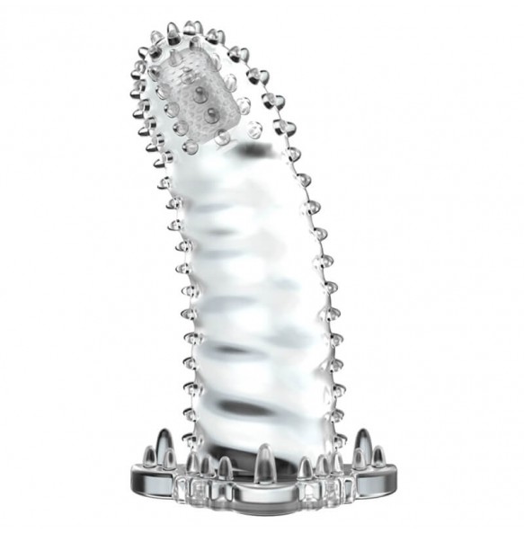 BAILE - BRAVE MAN Head Vibrating Crystal Penis Sleeve (L:14cm - D:4cm)